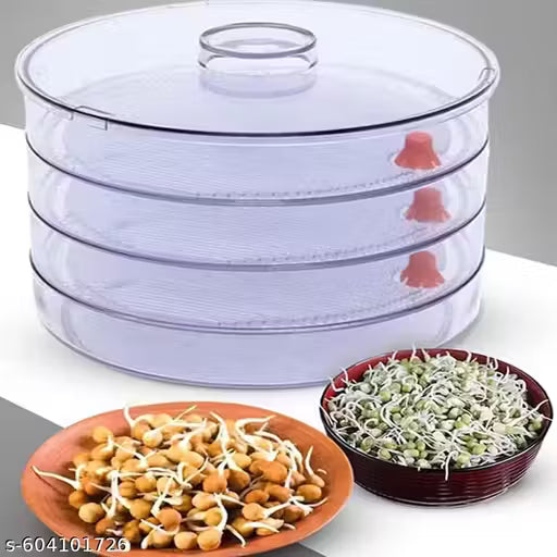 Spokane Plastic Sprout Maker|Sprout Maker Box|Hygienic Sprout Maker With 3 Container|Home Making Fresh Sprouts Beans For Living Healthy Life Sprout Maker 3 Bowl Sprout Maker For Home (3 Compartment)