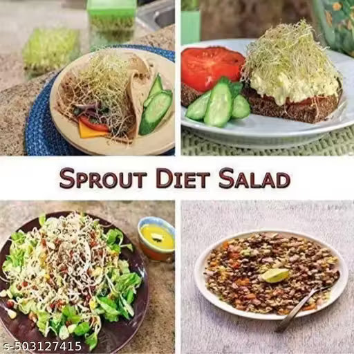 Spokane Plastic Sprout Maker|Sprout Maker Box|Hygienic Sprout Maker With 3 Container|Home Making Fresh Sprouts Beans For Living Healthy Life Sprout Maker 3 Bowl Sprout Maker For Home (3 Compartment)