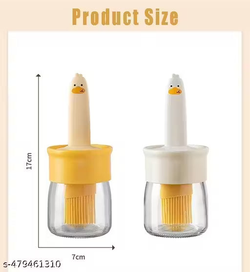 Oil Dispenser for Kitchen, 2 IN 1 Oil Dispenser Bottle with Silicone Basting Brush for Cooking Vinegar Sauce BBQ Grill Frying Baking,Air Fryer (pack of 1)
