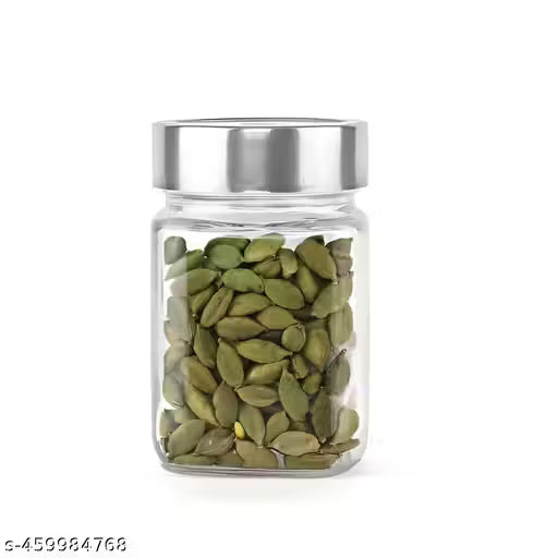 Panesl- 300ml clear glass cubic jar with steel cap (pack of 6 )