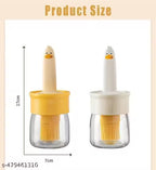 Oil Dispenser for Kitchen, 2 IN 1 Oil Dispenser Bottle with Silicone Basting Brush for Cooking Vinegar Sauce BBQ Grill Frying Baking,Air Fryer (pack of 1)