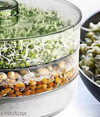 Spokane Plastic Sprout Maker|Sprout Maker Box|Hygienic Sprout Maker With 3 Container|Home Making Fresh Sprouts Beans For Living Healthy Life Sprout Maker 3 Bowl Sprout Maker For Home (3 Compartment)